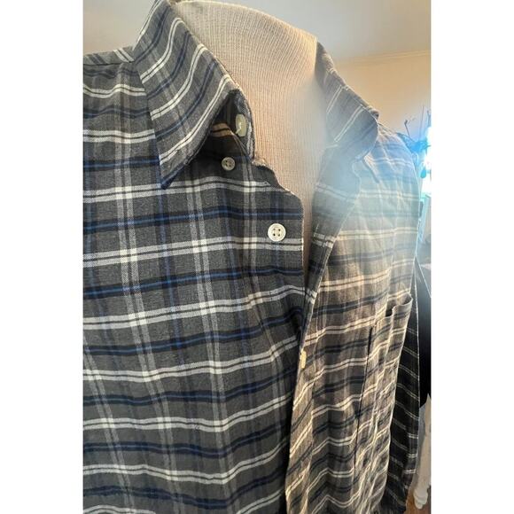 FOUNDRY SUPPLY CO. LONG SLEEVE BLUE GRAY PLAID BUTTON UP MENS SIZE 3X - Picture 2 of 8